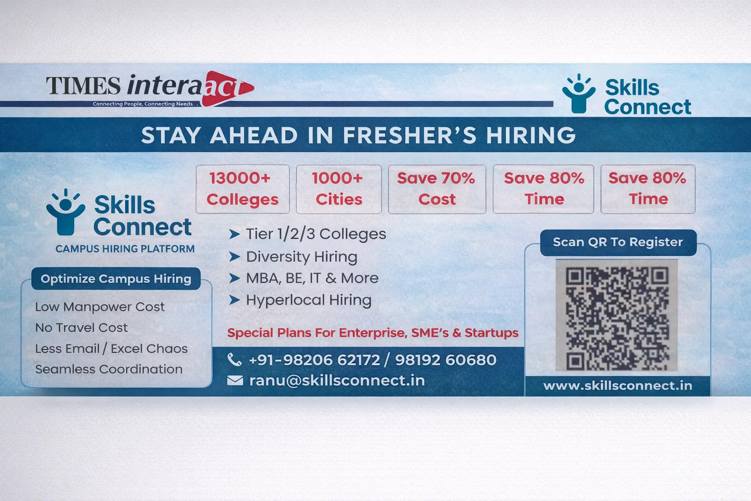 SkillsConnect Featured in The Economic Times